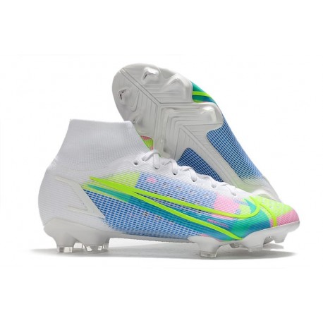 Nike Mercurial Superfly VIII Elite FG Blanc Bleu Volt