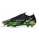 Crampon Nike Phantom GT2 Elite FG Noir Platine Métallique Vert Strike