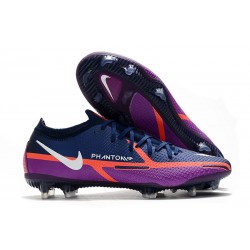 Crampon Nike Phantom GT2 Elite FG Bleu Marine Blanc Violet