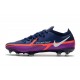 Crampon Nike Phantom GT2 Elite FG Bleu Marine Blanc Violet