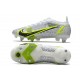 Nike Mercurial Vapor 14 Elite SG Silver Safari - Blanc Noir Argenté Jaune Fluo