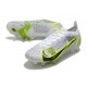 Nike Mercurial Vapor 14 Elite SG Silver Safari - Blanc Noir Argenté Jaune Fluo