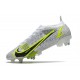 Nike Mercurial Vapor 14 Elite SG Silver Safari - Blanc Noir Argenté Jaune Fluo