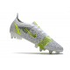 Nike Mercurial Vapor 14 Elite SG Silver Safari - Blanc Noir Argenté Jaune Fluo