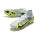 Nike Mercurial Superfly VIII Elite AG Silver Safari - Blanc Noir Argenté Jaune Fluo