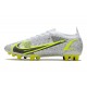 Nike Mercurial Vapor XIV Elite AG Chaussure Silver Safari - Blanc Noir Argenté Jaune Fluo