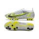 Nike Mercurial Vapor XIV Elite AG Chaussure Silver Safari - Blanc Noir Argenté Jaune Fluo