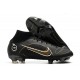 Nike Mercurial Superfly 8 Elite FG Noir Or Métallique Argent étallique