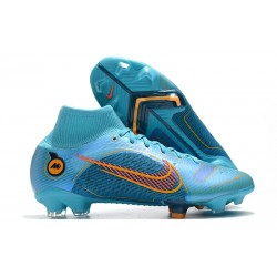 Chaussure Nike Mercurial Superfly 8 Elite FG Bleu Chlorine Orange Laser Marina