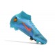 Chaussure Nike Mercurial Superfly 8 Elite FG Bleu Chlorine Orange Laser Marina