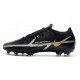 Nike Phantom GT2 Elite FG Noir Gris Foncé Métallique Or MétalliqueElite FG