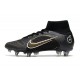 Nike Mercurial Superfly 8 Elite SG-Pro AC Noir Or Métallique Argent Métallique