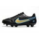 Chaussures Nike Tiempo Legend 9 Elite FG Noir Or Bleu