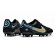 Chaussures Nike Tiempo Legend 9 Elite FG Noir Or Bleu