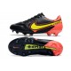 Chaussures Nike Tiempo Legend 9 Elite FG Noir Jaune Rouge