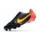 Chaussures Nike Tiempo Legend 9 Elite FG Noir Jaune Rouge