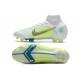 Chaussure Nike Mercurial Superfly 8 Elite FG Blanc Jaune Bleu