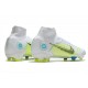 Chaussure Nike Mercurial Superfly 8 Elite FG Blanc Jaune Bleu