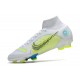 Chaussure Nike Mercurial Superfly 8 Elite FG Blanc Jaune Bleu