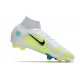 Chaussure Nike Mercurial Superfly 8 Elite FG Blanc Jaune Bleu