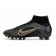 Nike Mercurial Superfly VIII Elite AG Noir Or Métallique Argent