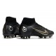 Nike Mercurial Superfly VIII Elite AG Noir Or Métallique Argent