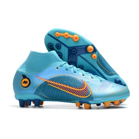 Nike Mercurial Superfly VIII Elite AG Bleu Chlorine Orange Laser Marina