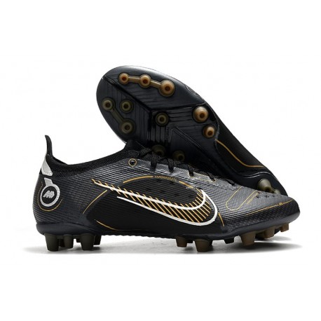 Nike Mercurial Vapor XIV Elite AG Noir Or Métallique Argent Métallique