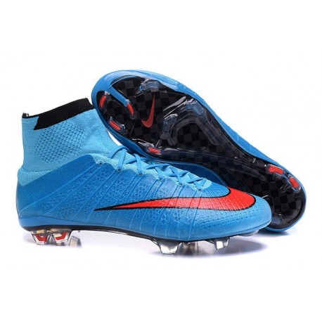 Cristiano Ronaldo CR Chaussure 2016 Nike Mercurial Superfly FG Bleu Rouge