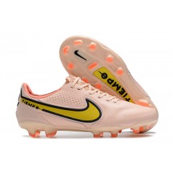 Chaussures Nike Tiempo Legend 9 Elite FG Rose Jaune