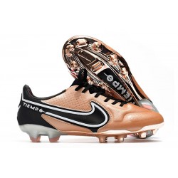 Chaussures Nike Tiempo Legend 9 Elite FG Cuivre Métallique Blanc Noir Cassé