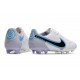 Chaussures Nike Tiempo Legend 9 Elite FG Blanc Noir Bleu