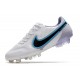 Chaussures Nike Tiempo Legend 9 Elite FG Blanc Noir Bleu