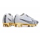 Nike Air Zoom Mercurial Vapor 15 Elite FG Homme Blanc Or