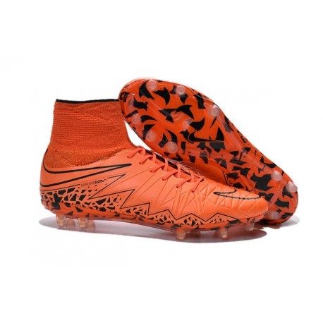 Chaussures Hypervenom Phantom II FG Moulés Nike Orange Noir