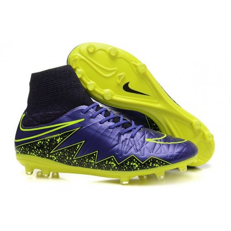 Chaussures Hypervenom Phantom II FG Moulés Nike Violet Jaune