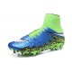 Chaussures de Foot à Crampons Nike HyperVenom Phantom 2 FG Bleu Vert