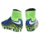 Chaussures de Foot à Crampons Nike HyperVenom Phantom 2 FG Bleu Vert