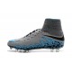 Chaussures de Foot à Crampons Nike HyperVenom Phantom 2 FG Gris Noir Bleu