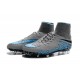 Chaussures de Foot à Crampons Nike HyperVenom Phantom 2 FG Gris Noir Bleu