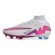 Nike Air Zoom Mercurial Superfly Elite 9 FG Blanc Rose Bleu