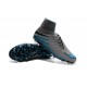 Chaussures de Foot à Crampons Nike HyperVenom Phantom 2 FG Gris Noir Bleu