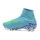 Chaussures de Foot à Crampons Nike HyperVenom Phantom 2 FG Bleu Violet Vert