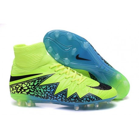 Chaussures de Foot à Crampons Nike HyperVenom Phantom 2 FG Vert Bleu Noir