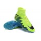 Chaussures de Foot à Crampons Nike HyperVenom Phantom 2 FG Vert Bleu Noir