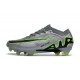 Chaussure Nike Zoom Mercurial Vapor 15 Elite FG Gris Noir Vert