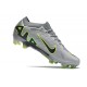 Chaussure Nike Zoom Mercurial Vapor 15 Elite FG Gris Noir Vert