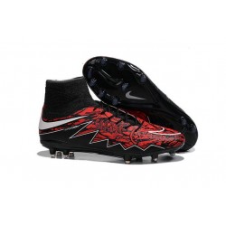 Chaussures de Foot à Crampons Robert Lewandowski Nike HyperVenom Phantom 2 FG Rouge Noir