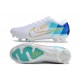 Chaussure Nike Zoom Mercurial Vapor 15 Elite FG Blanc Bleu Or