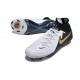 Chaussures Nike Phantom Luna 2 Elite FG Blanc Noir Pièce Dor Métallique